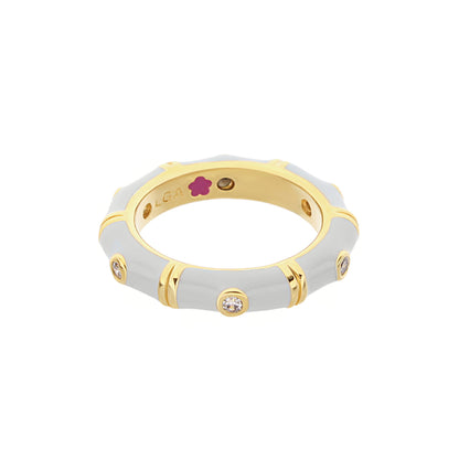 Tiny Dots Stackable Ring crystal dot accents blue gray and gold Lauren G Adams on Tampa Home & Garden Store