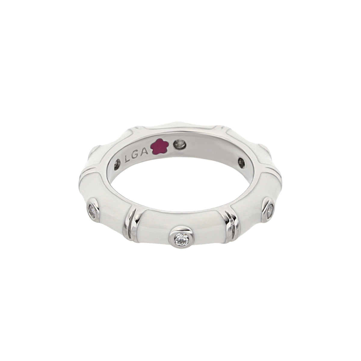 Tiny Dots Stackable Ring Crystal Dot Band by Lauren G Adams, silver with crystal accents on Tampa Home & Garden Store