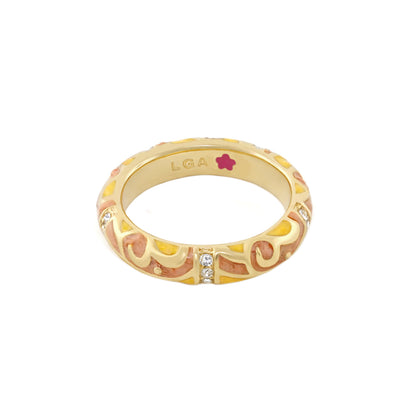 Stackable Desire Ring - Scroll Pavé Band in gold-tone with enamel scrollwork, Lauren G Adams on Tampa Home & Garden Store