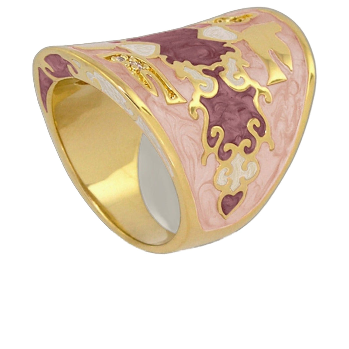 Peaceful Love Ring, pink and gold ornate statement ring by Lauren G Adams on Tampa Home & Garden Store
