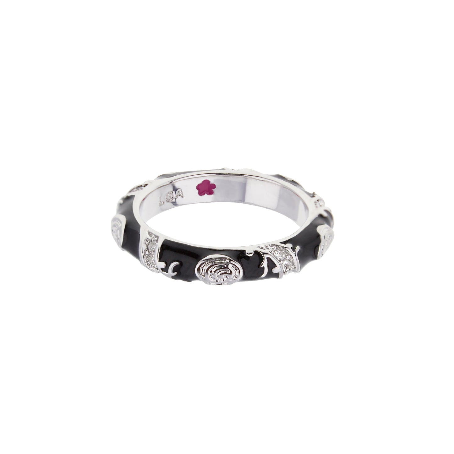 Stackable Fiesta Ring With Purple Enamel and Gold