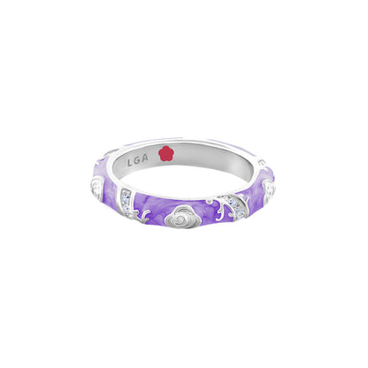 Stackable Fiesta Ring With Purple Enamel and Gold