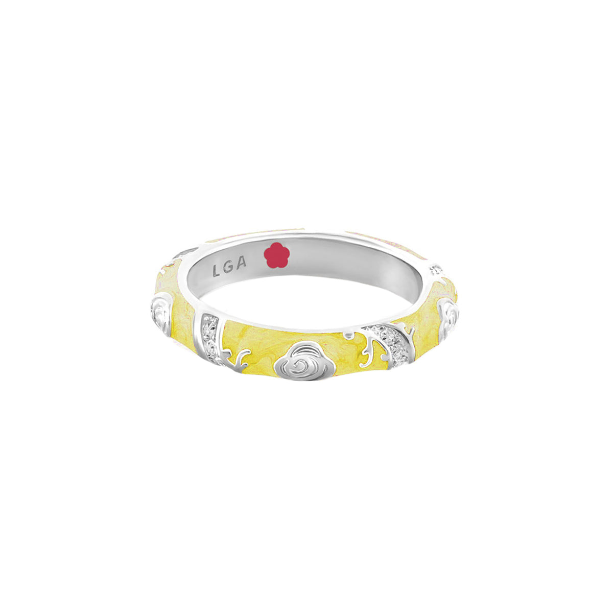 Stackable Fiesta Ring With Purple Enamel and Gold