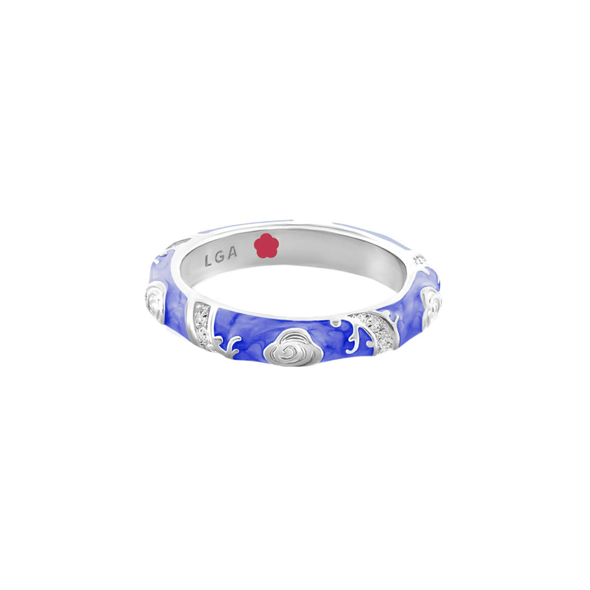 Stackable Fiesta Ring With Purple Enamel and Gold