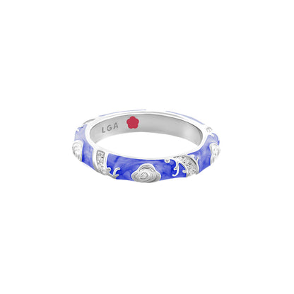 Stackable Fiesta Ring With Purple Enamel and Gold