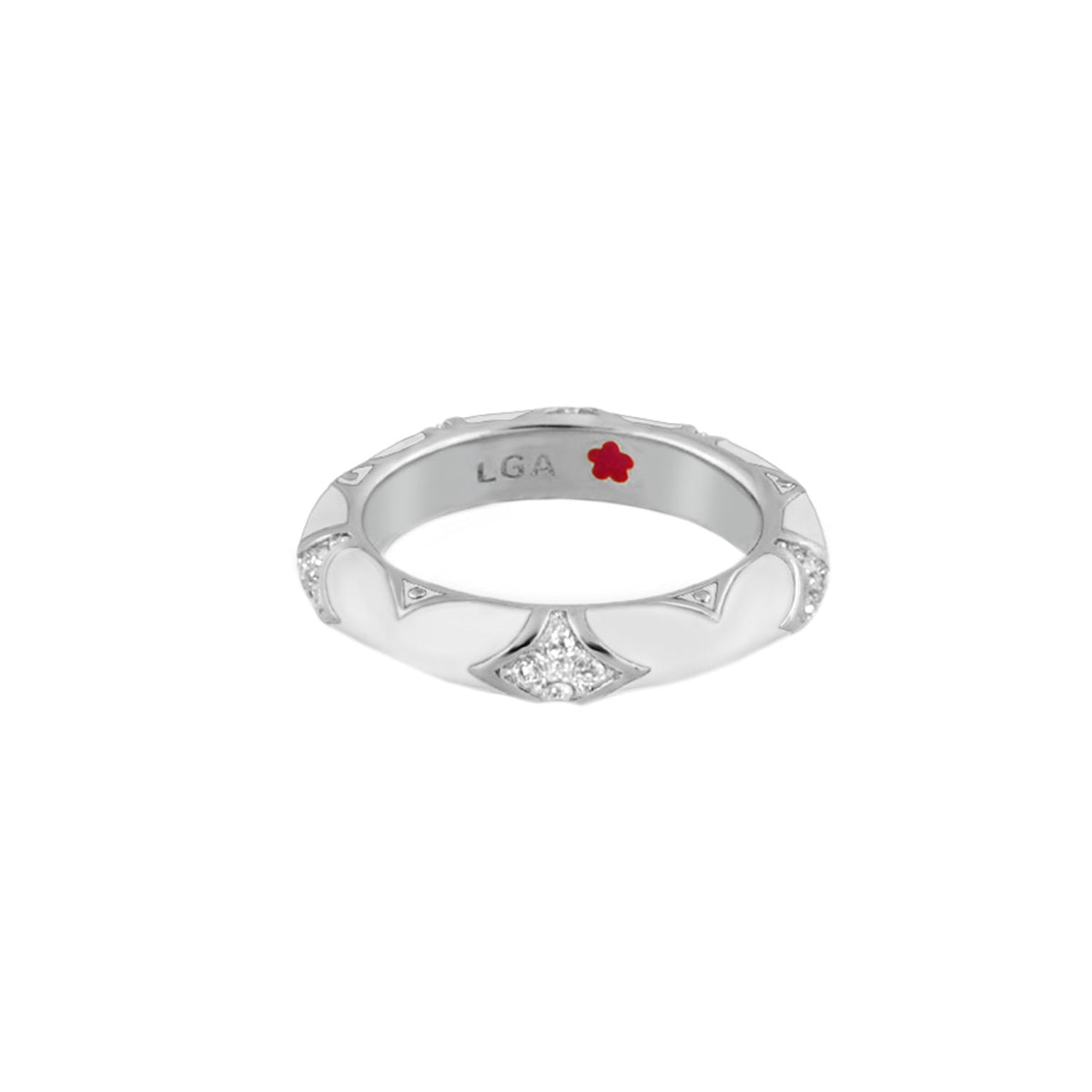 Stackable Fiesta Ring Pave Star Dome, silver-tone with diamond star centerpiece Lauren G Adams on Tampa Home & Garden Store