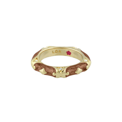 Stackable Fiesta Ring Tone-on-Tone, gold band with enamel scrollwork by Lauren G Adams on Tampa Home & Garden Store