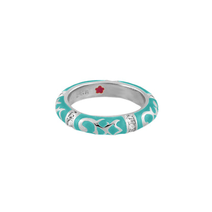 Stackable Fiesta Ring Scroll & Star turquoise enamel with crystal accents Lauren G Adams on Tampa Home & Garden Store