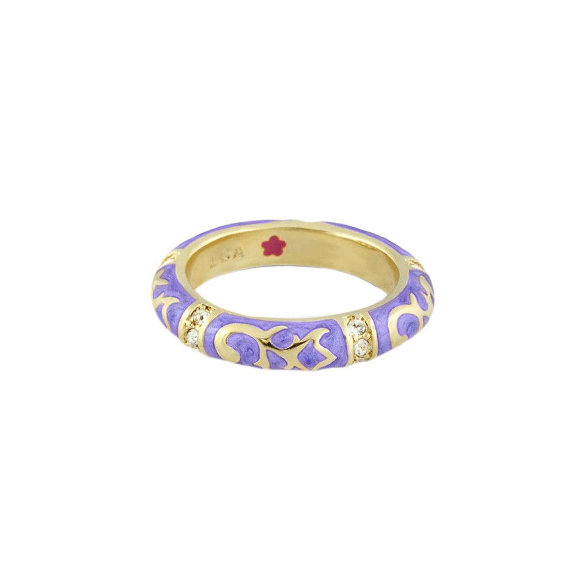 Stackable Fiesta Ring Scroll & Star purple enamel gold band diamonds Lauren G Adams on Tampa Home & Garden Store