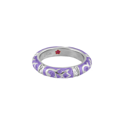 Stackable Fiesta Ring — Scroll & Star in purple enamel with crystal accents on Tampa Home & Garden Store