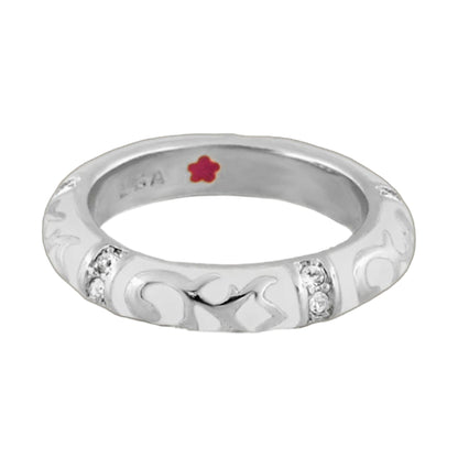 Stackable Fiesta Ring by Lauren G Adams, rhodium plated brass with clear stone accents on Tampa Home & Garden Store