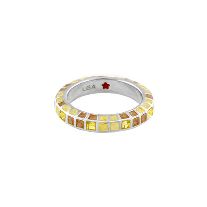 Stackable Fiesta Ring - Crystal Checkerboard, yellow/amber tiles, Lauren G Adams on Tampa Home & Garden Store