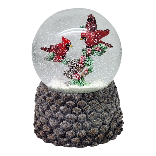 Cardinal Pair Wind-Up Musical Snowglobe - Tampa Home & Garden Store