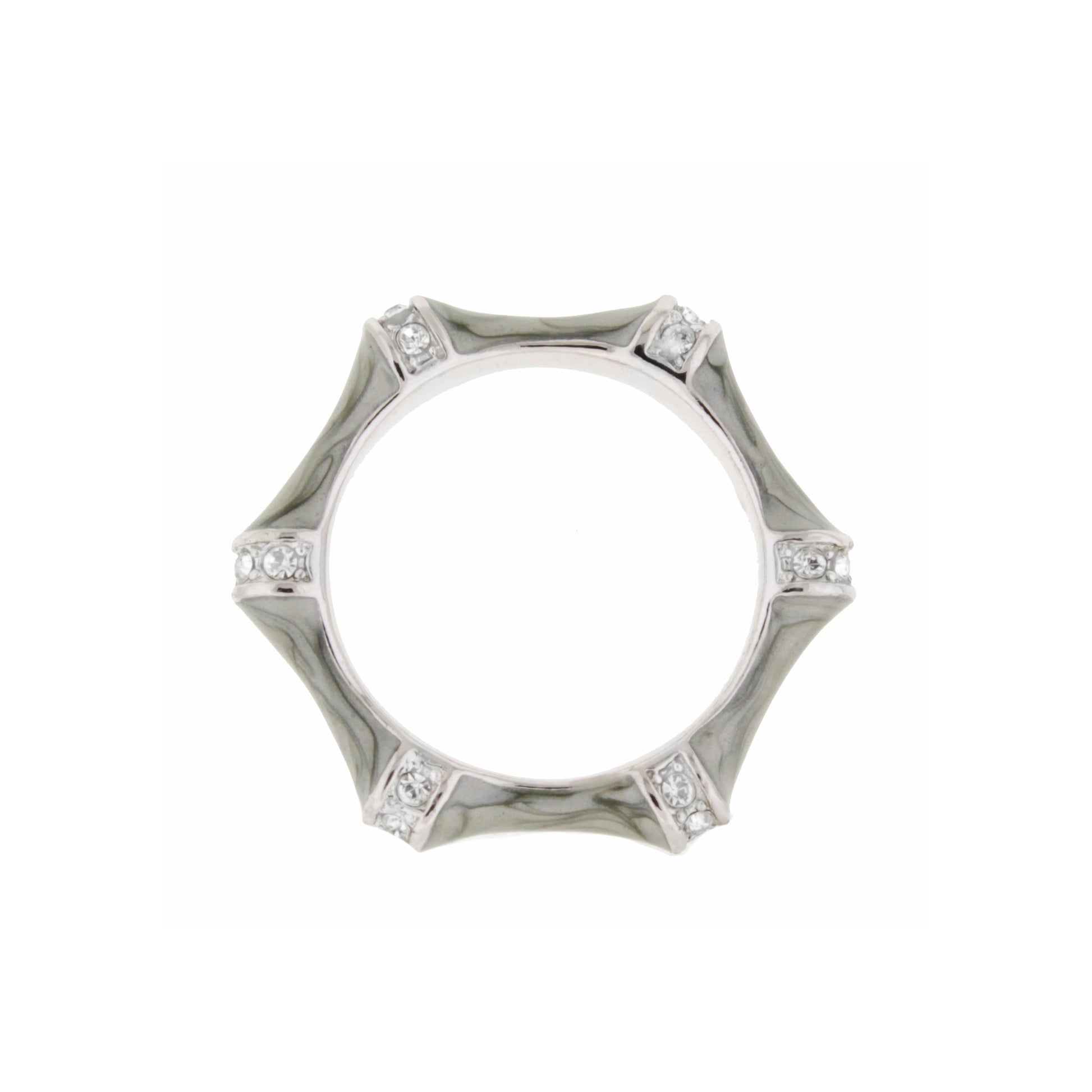 Bamboo Stackable Ring by Lauren G Adams — silver band with diamond accents on Tampa Home & Garden Store