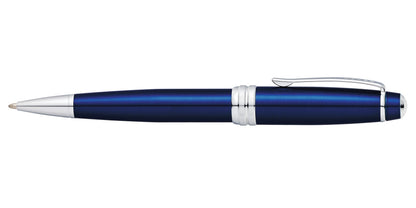 Bailey Blue Lacquer Ballpoint Pen by A.T. Cross with silver accents and clip on Tampa Home & Garden Store