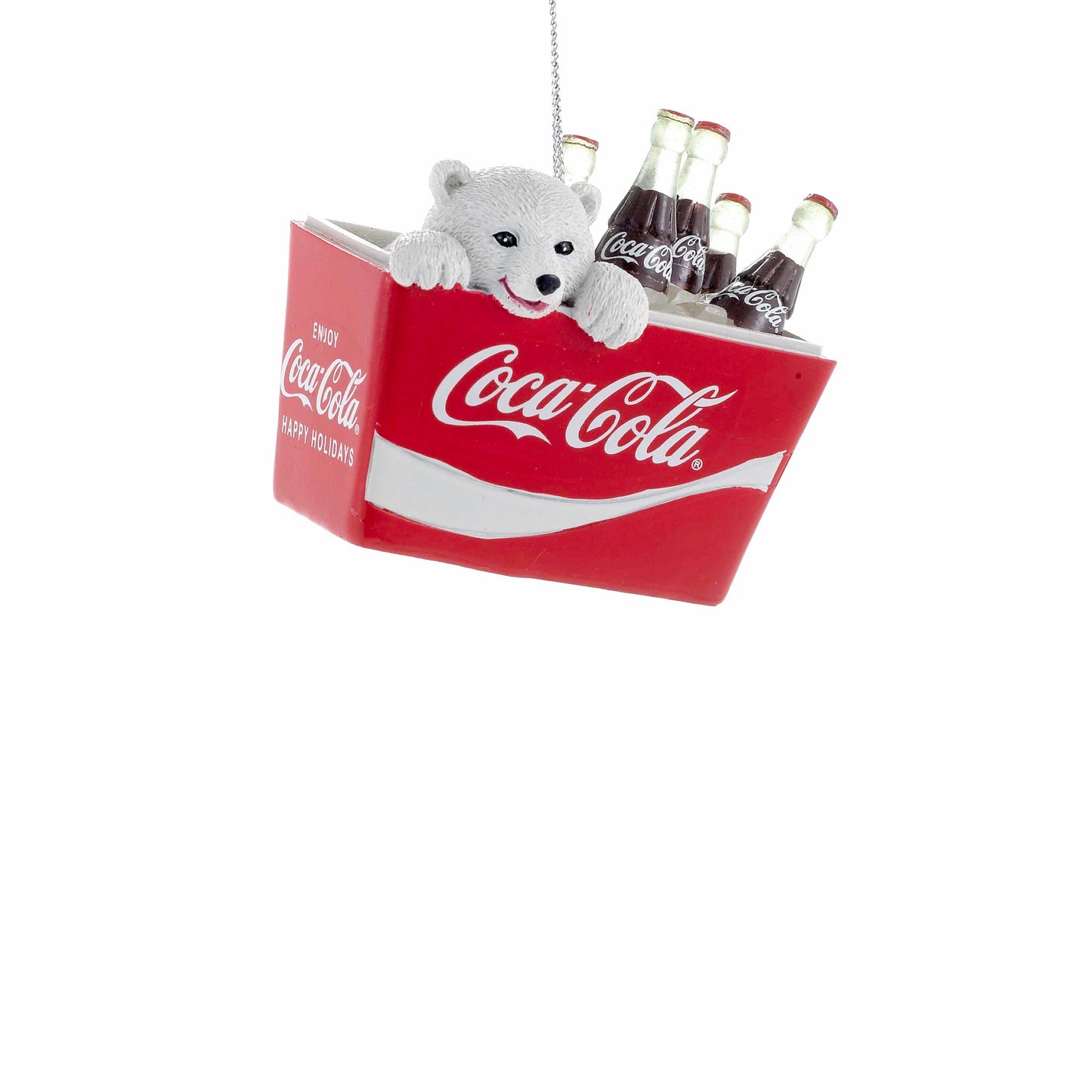 Ourson polaire dans une glacière Coca-Cola (ornement)