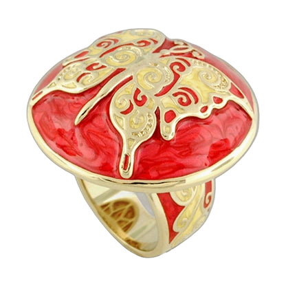 Butterfly Ring by Lauren G Adams, red enamel with gold filigree, statement ring on Tampa Home & Garden Store