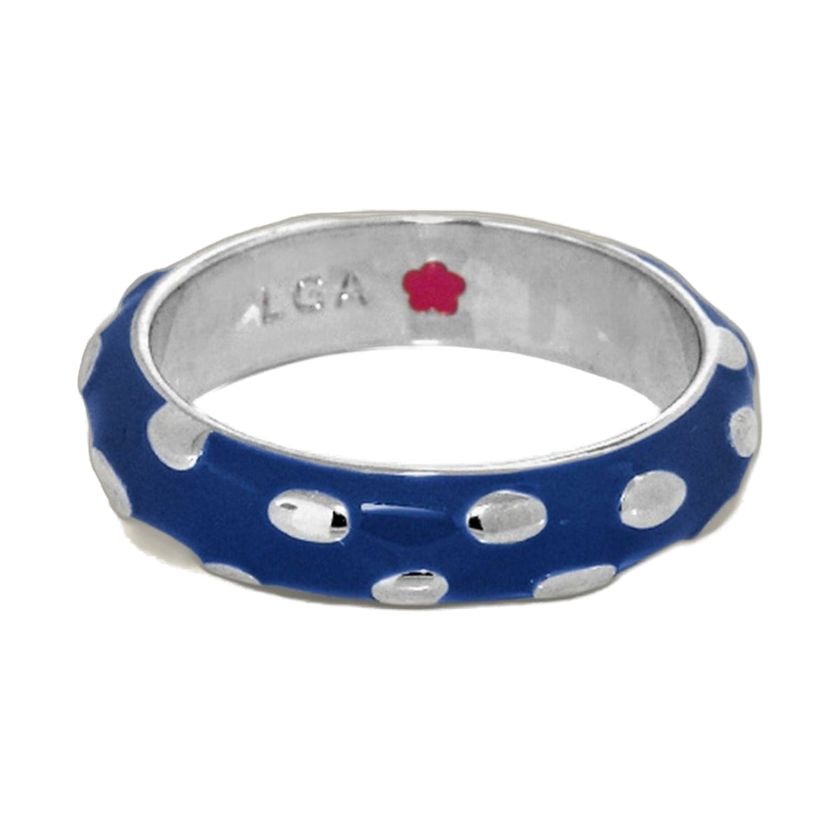 Tiny Dots Stackable Ring — blue enamel polka dot band by Lauren G Adams on Tampa Home & Garden Store