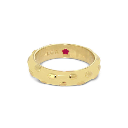 Tiny Dots Stackable Ring by Lauren G Adams in gold-tone with polka dot texture on Tampa Home & Garden Store
