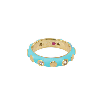 Fiesta Ring Bezel Dot Station turquoise with gold-tone studs and crystals Lauren G Adams on Tampa Home & Garden Store
