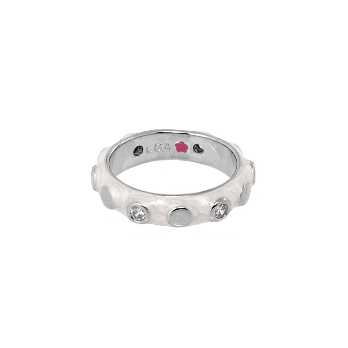 Stackable Fiesta Ring Bezel Dot Station, silver finish with crystal dots by Lauren G Adams on Tampa Home & Garden Store