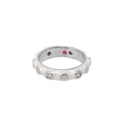 Stackable Fiesta Ring Bezel Dot Station, silver finish with crystal dots by Lauren G Adams on Tampa Home & Garden Store