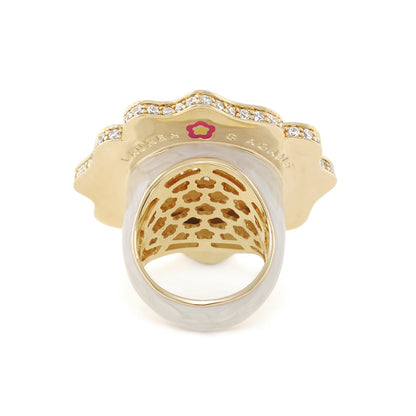Poppy Love Cocktail Ring by Lauren G Adams in gold-tone with pavé diamonds on a wavy band on Tampa Home & Garden Store