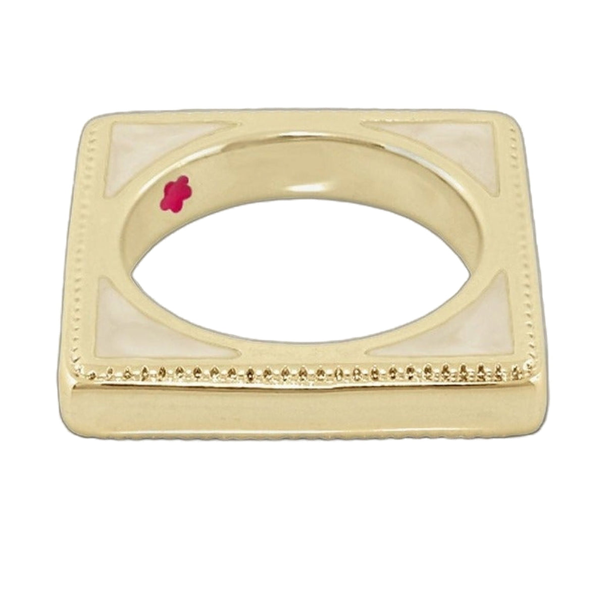 Sea Diamonds Stackable Ring gold-tone band by Lauren G Adams on a beige display card on Tampa Home & Garden Store
