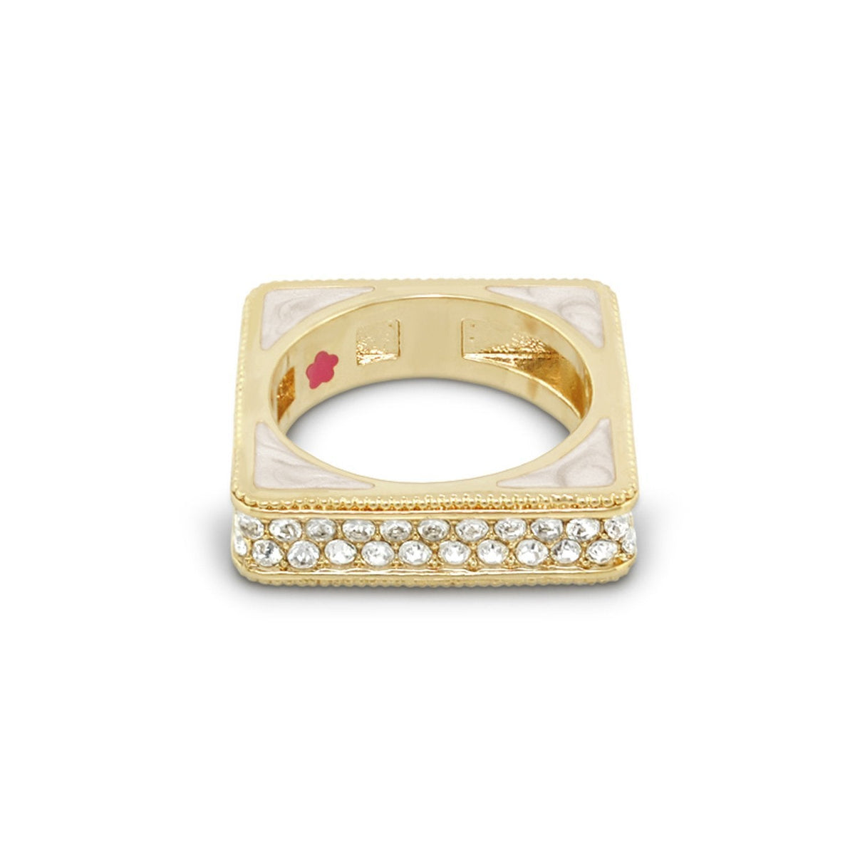 Sea Diamonds Stackable Ring gold band with pavé crystals along base Lauren G Adams on Tampa Home & Garden Store