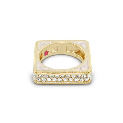 Sea Diamonds Stackable Ring gold band with pavé crystals along base Lauren G Adams on Tampa Home & Garden Store