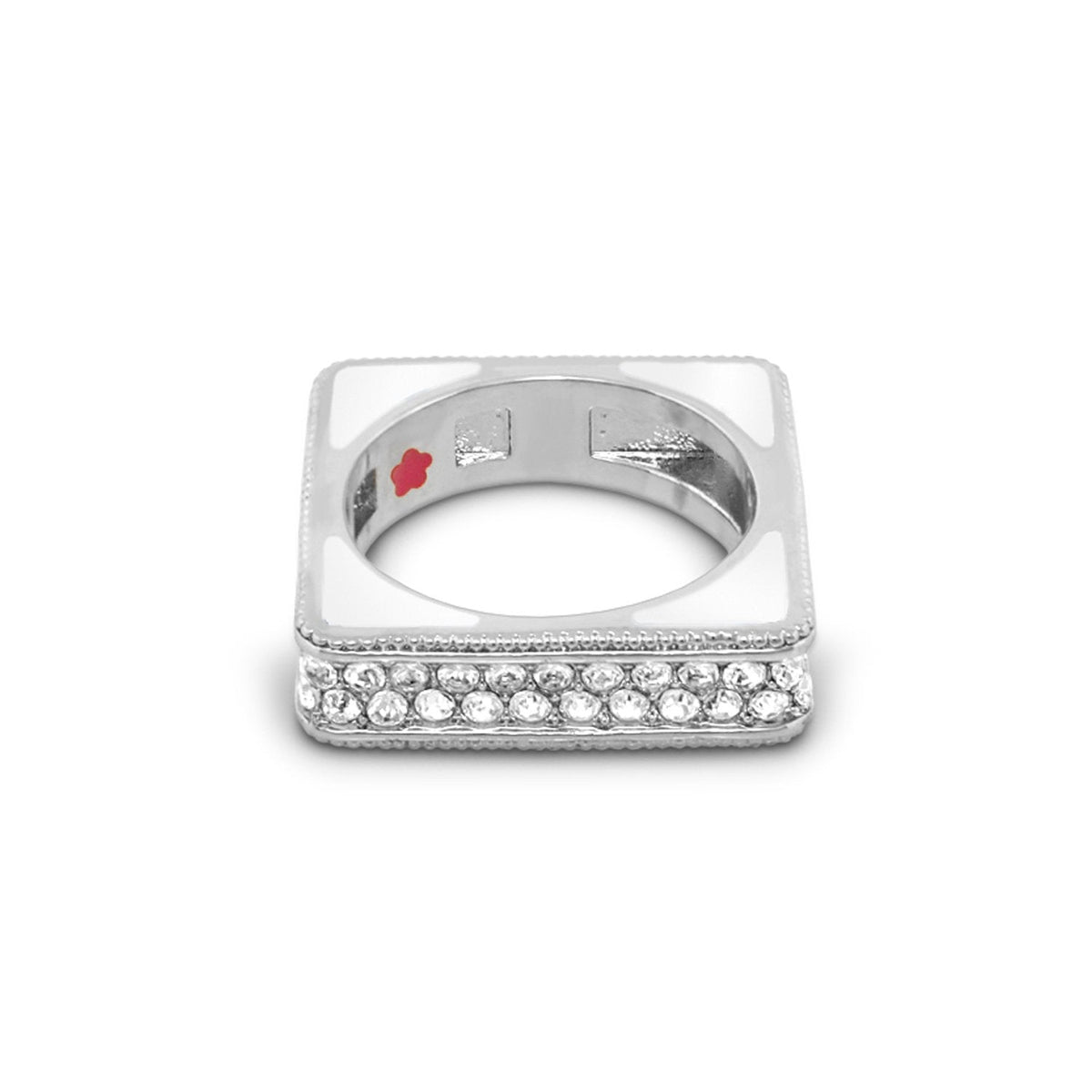Sea Diamonds Stackable Ring by Lauren G Adams, silver-tone band with pavé diamonds on Tampa Home & Garden Store