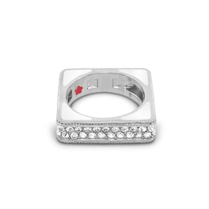Sea Diamonds Stackable Ring by Lauren G Adams, silver-tone band with pavé diamonds on Tampa Home & Garden Store