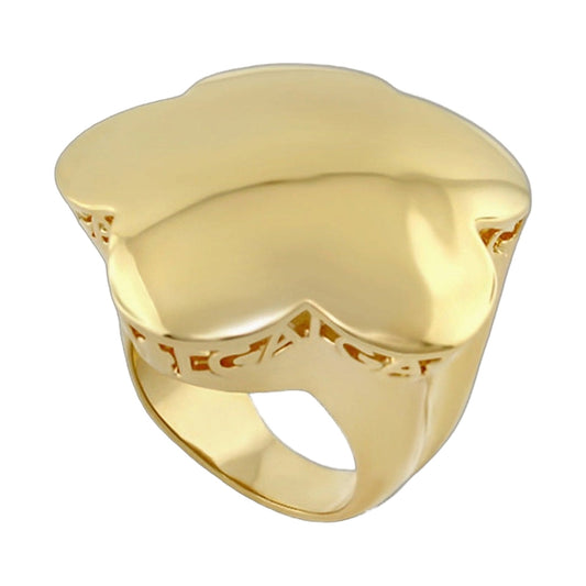 Shiny Daisy Cocktail Ring by Lauren G Adams, gold-tone daisy petal dome with lattice sides on Tampa Home & Garden Store
