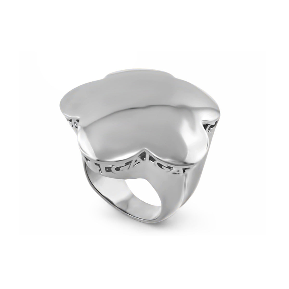 Shiny Daisy Cocktail Ring by Lauren G Adams, oversized silver tone floral ring on Tampa Home & Garden Store