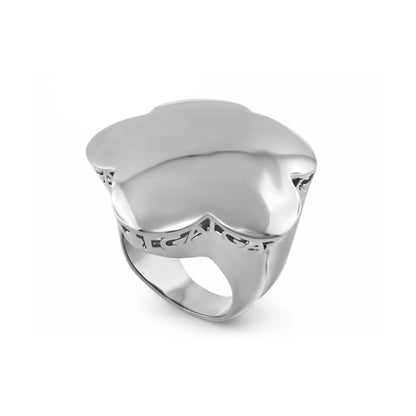 Shiny Daisy Cocktail Ring by Lauren G Adams, oversized silver tone floral ring on Tampa Home & Garden Store