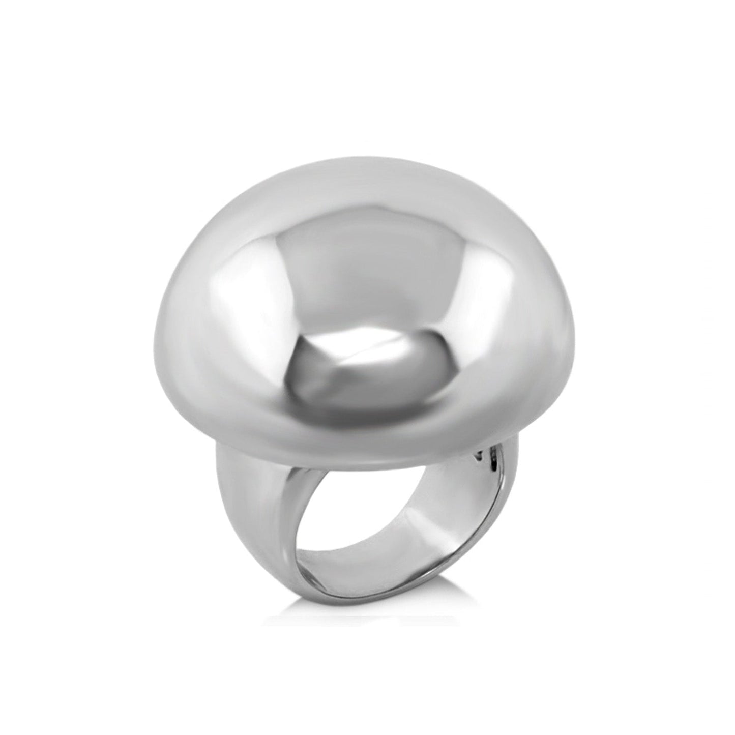 Dome Cocktail Ring by Lauren G Adams in polished silver-tone metal with a bold dome centerpiece on Tampa Home & Garden Store