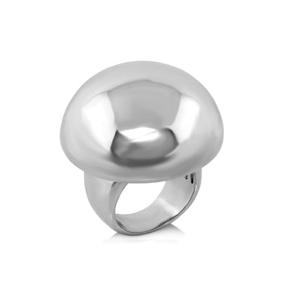 Dome Cocktail Ring by Lauren G Adams in polished silver-tone metal with a bold dome centerpiece on Tampa Home & Garden Store