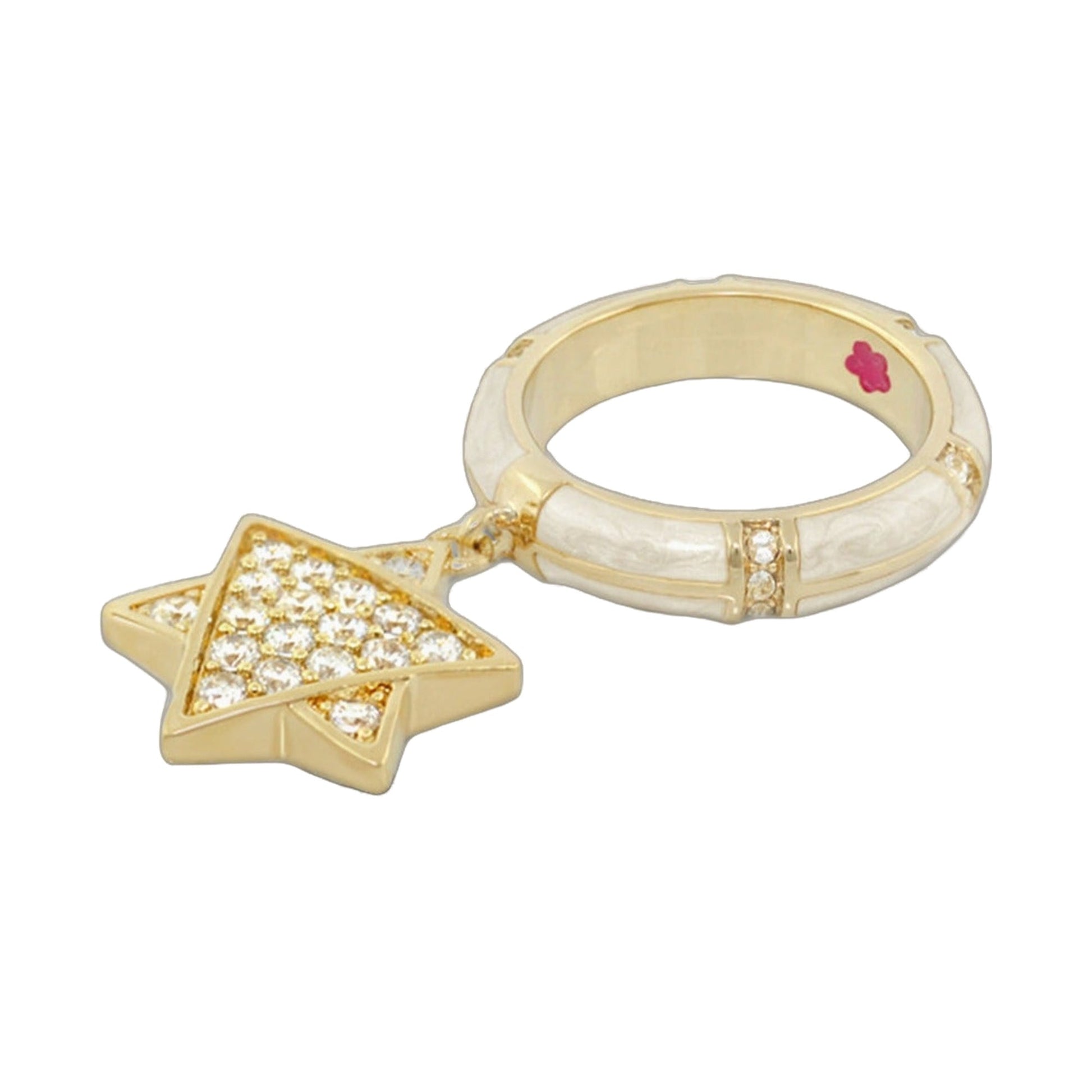 Star of David ring gold-tone with pavé diamonds and star charm Lauren G Adams on Tampa Home & Garden Store