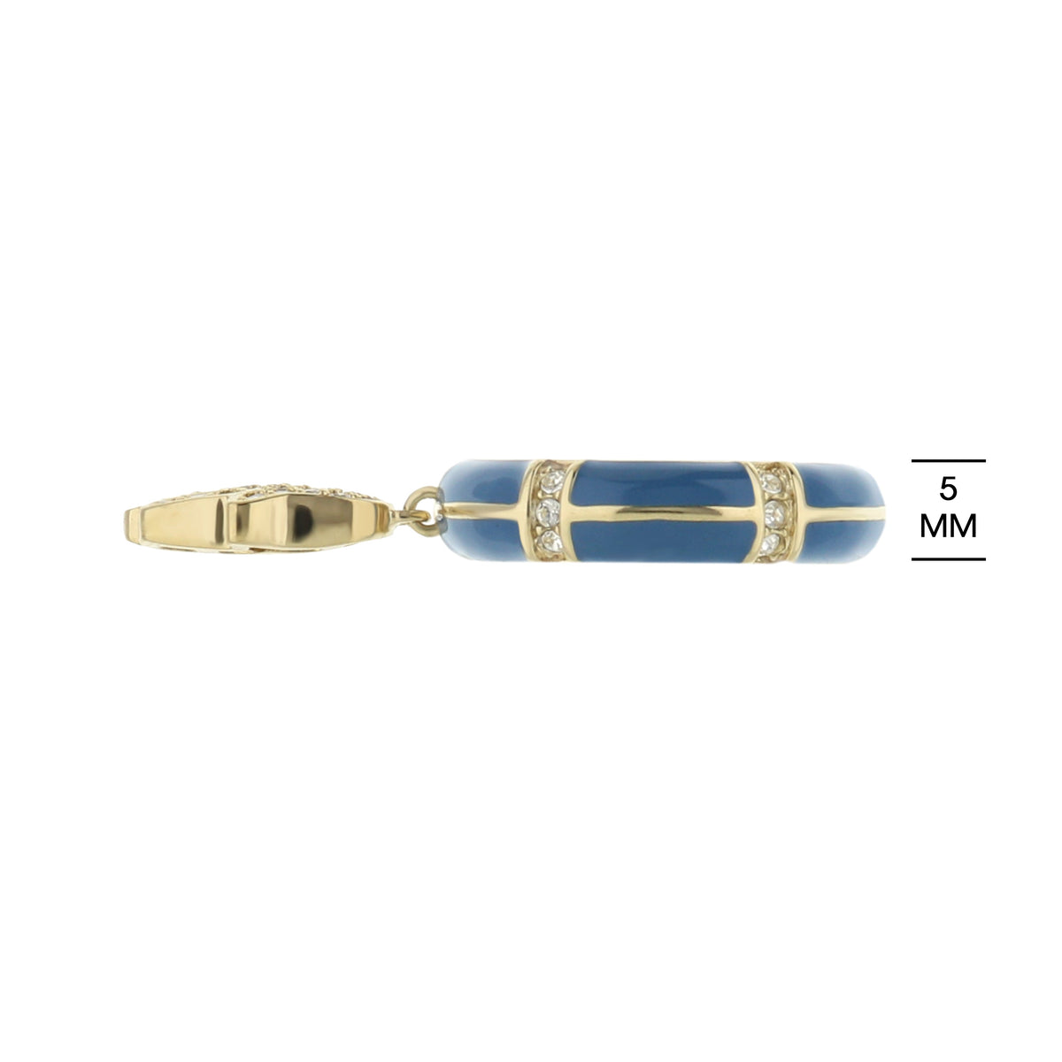 Lucky Hamsa Stackable Ring by Lauren G Adams in blue enamel with gold-tone accents and crystals on Tampa Home & Garden Store