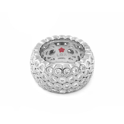 Fun Bubbles Band Ring by Lauren G Adams, silver-tone bezel crystal row, rings on Tampa Home & Garden Store