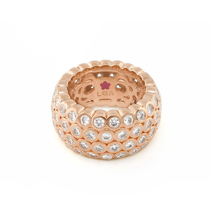 Fun Bubbles Band Ring with a row of bezel crystals in rose gold by Lauren G Adams on Tampa Home & Garden Store