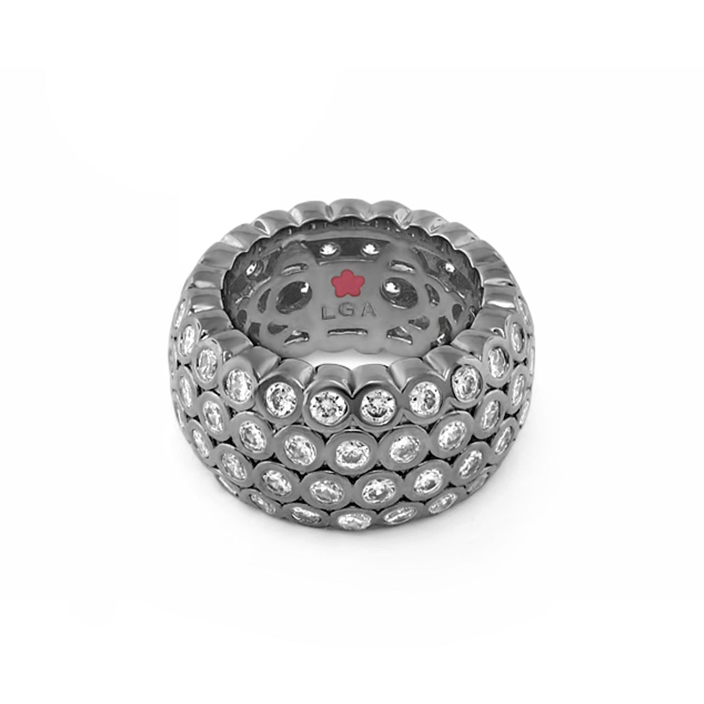 Fun Bubbles Band Ring by Lauren G Adams, bezel crystals, bezel-set bubble design on Tampa Home & Garden Store