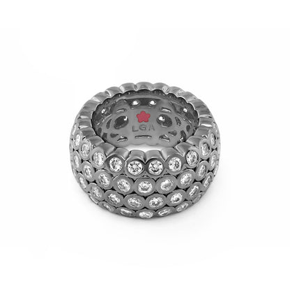 Fun Bubbles Band Ring by Lauren G Adams, bezel crystals, bezel-set bubble design on Tampa Home & Garden Store
