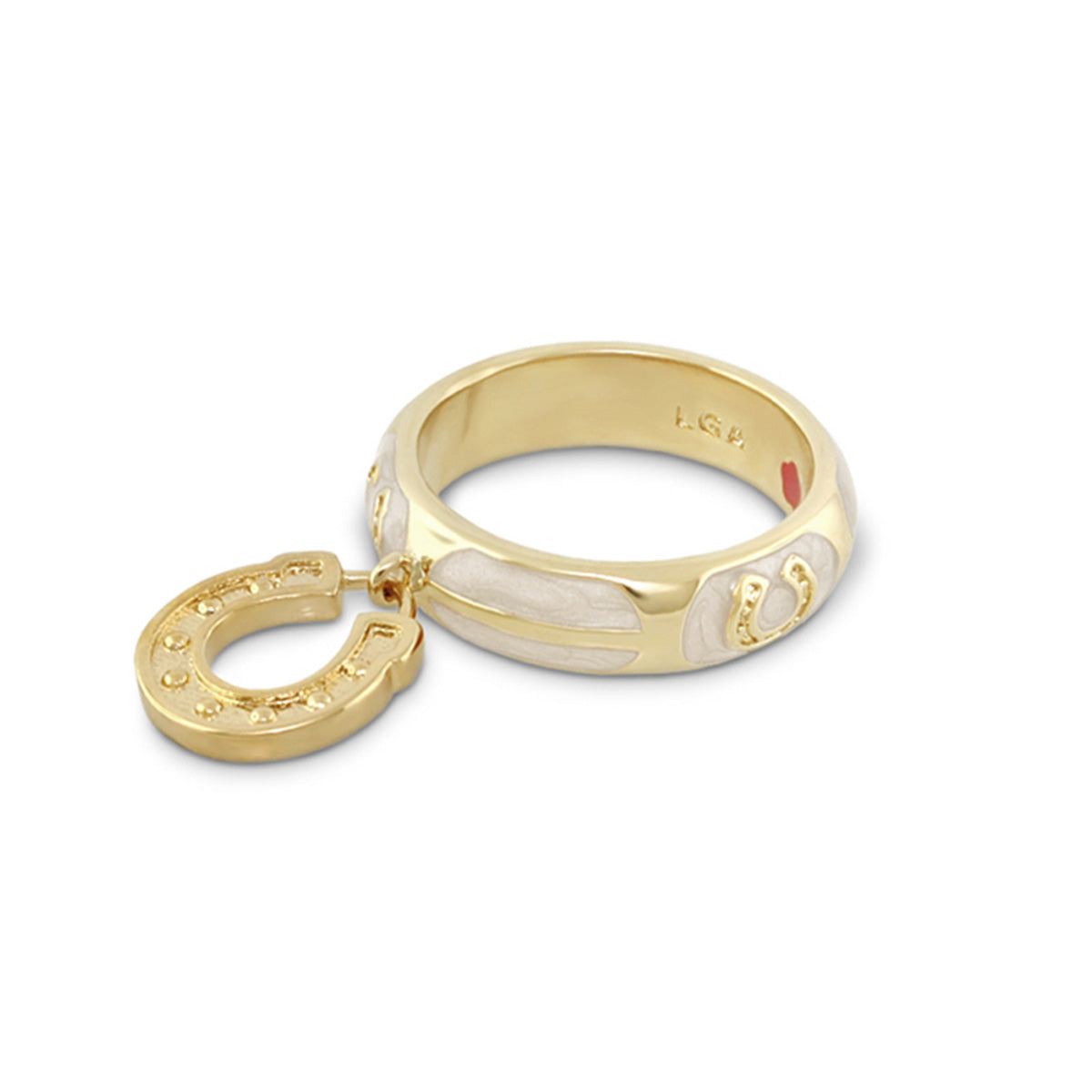 Horseshoe Equestrian Ring gold-tone stackable ring with horseshoe charm Lauren G Adams on Tampa Home & Garden Store