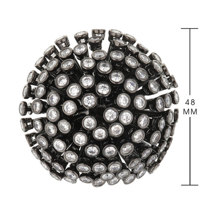 Starburst Bouquet Cocktail Ring by Lauren G Adams; crystal cluster in dark metal on Tampa Home & Garden Store
