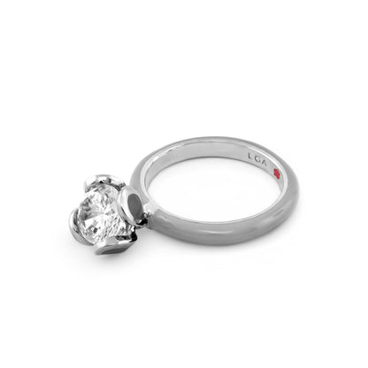 Beautiful Blossom Stackable Ring by Lauren G Adams with a large clear stone on silver band on Tampa Home & Garden Store