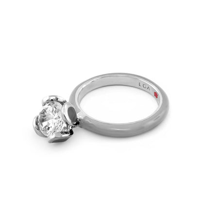 Beautiful Blossom Stackable Ring, silver band with large crystal flower centerpiece, LGA inside on Tampa Home & Garden Store