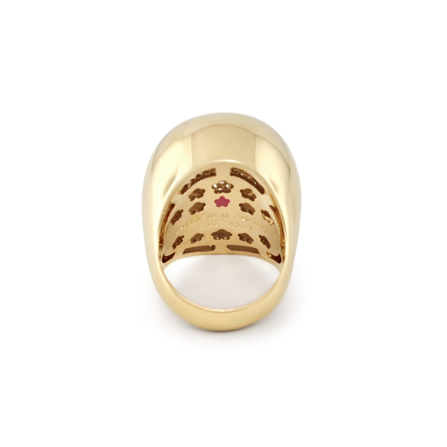 Beautiful Blossom cocktail ring by Lauren G Adams, gold with floral inner band on Tampa Home & Garden Store
