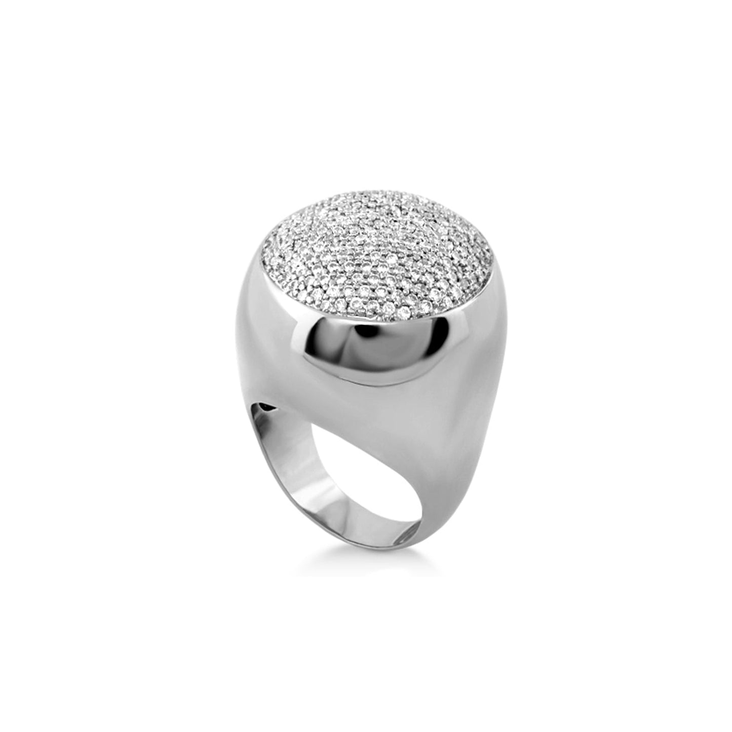 Cocktail ring Beautiful Blossom in silver-tone with pavé diamond dome by Lauren G Adams on Tampa Home & Garden Store