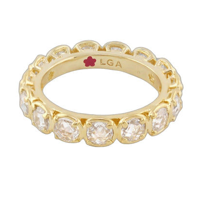 Glamour Eternity Ring by Lauren G Adams, yellow gold stackable ring with pave diamonds on Tampa Home & Garden Store